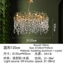 GobekUsa Golden Crystal Tree Ceiling Chandelier, Luxury Aluminum Art Fixture