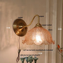 GobekUsa Amber Flower Glass LED Wall Sconce for Living Room, Cafe, Bathroom Vanity