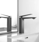 GobekUsa Gold Basin Faucet, Gray Bathroom Mixer Tap, Single Handle Waterfall Faucet