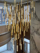 GobekUsa Large Luxury Crystal LED Chandelier for Living Room - Custom Hanging Lamps