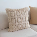 GobekUsa Cream Geometric Faux Fur Pillow Case for Luxury Home Decor