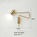 GobekUsa LED Rotatable Wall Lamp Gold Black White Metal Sconce E27 Bulb