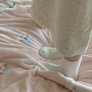 GobekUsa Korean Cartoon Plush Blanket, Soft Nap Sofa Cover for Home Dormitory
