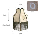 GobekUsa Japanese Camellia Flower Jacquard Bell Lamp Shade with Tassels