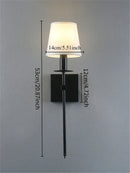 GobekUsa Industrial White Wall Lamp with Textile Shade for Bathroom, Mirror & Bar