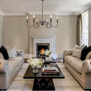 GobekUsa Black 6-Light Chandelier, Wrought Iron Farmhouse Pendant Light, Classic Candle Fixture