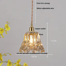 GobekUsa Amber Copper LED Pendant Light Glass Hang Lamp for Reading Aisle Café Home