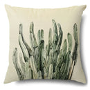 GobekUsa Green Leaves Decorative Pillow Case - Simple Style Cotton Linen Sofa Cushion Cover