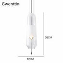 GobekUsa Glass Pendant Lights for Dining Room Bedroom, LED Industrial Hanging Lamp, Modern Home Decor