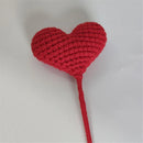GobekUsa Heart-Shaped Crochet Flower Bouquet - Handmade Wedding Home Decor & Family Gift
