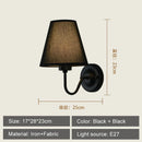 GobekUsa Cloth LED Wall Lamp, Modern Bedroom Bedside Sconce Light Luminaire