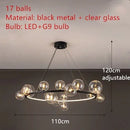 GobekUsa Clear Glass LED Chandelier: Modern Nordic Hall Parlor Lighting Fixture