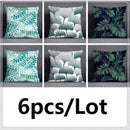 GobekUsa Green Leaves Flower Pillowcase Set | Modern Winter Short Plush 45x45cm Cozy Covers