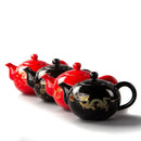 GobekUsa Chinese Dragon Ceramic Red Tea Pot Set Kettle Teapot Kung Fu Teaware