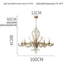 GobekUsa French Candle Design Crystal Chandelier LED Pendant Lighting for Home Décor