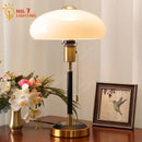 GobekUsa Cream Glass Mushroom Table Lamp for Warmly Lit Romantic Ambiance
