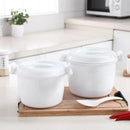 GobekUsa 6-in-1 Cooking Pot for Microwave Steaming, Rice, Pasta, Soup, and Vegetables