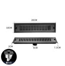 GobekUsa Black 304 Stainless Steel Strip Floor Drain for Toilet, Shower, Large Overflow