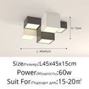 GobekUsa Geometric LED Ceiling Light for Modern Bedroom, Study Room - Black/White Luxe Design