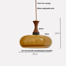 GobekUsa Amber Glass LED Pendant Light for Kitchen Cafe Restaurant Rustic Wood Interior Lighting