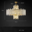 GobekUsa Art Deco Golden Copper Glass Chandelier LED Lighting Fixture