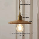 GobekUsa Clear Glass Walnut Wood LED Pendant Lamp - Nordic Modern Hanging Lights