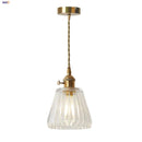 GobekUsa Clear Glass LED Pendant Light Fixture Modern Copper Knob Switch Hang Lamp