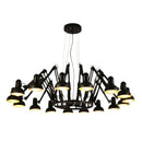 GobekUsa Industrial LED Pendant Light Spider Iron Chandelier Flex Fixtures