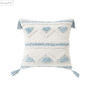 GobekUsa Blue Geometric Double Cushion Cover for Home & Car Decor