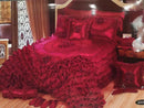 GobekUsa Luxe Champagne Jacquard Lace Bedspread Set with Pillowcases