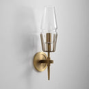GobekUsa Dimmable Crystal Glass Brass Wall Light for Bedroom and Bath