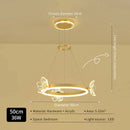 GobekUsa Gold Butterfly LED Round Ceiling Chandelier for Living Room and Bedroom