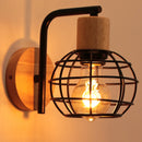 GobekUsa Iron Wood Wall Lamp Shade: Nordic Indoor Sconce for Bedroom, Living Room, Restaurant