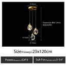 GobekUsa Diamond Crystal Chandelier Staircase LED Large Living Room Hall Lighting