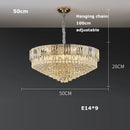 GobekUsa K9 Crystal Gold Chandelier Lighting for Living Room