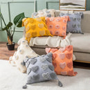 GobekUsa Heart Embroidery Cushion Cover 45x45cm Orange Grey Geometric Pillowcase