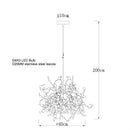 GobekUsa Leaf Chrome Ceiling Chandelier for Living Room, Bar, or Balcony Lighting