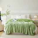GobekUsa Jacquard Milk Velvet Air Conditioning Blanket | All Seasons Warmth & Travel Shawl