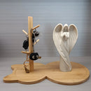 GobekUsa Cat Wooden Key Rack Holder Tray Tree Branch Hook Desktop Storage