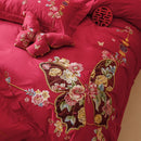 GobekUsa Chinese Butterfly Flowers Embroidery Wedding Bedding Set - 1000TC Cotton