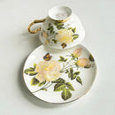 GobekUsa Flowers Pattern Porcelain Coffee Cup & Saucer Set - Exquisite Tea & Juice Mug