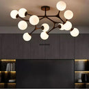 GobekUsa Glass Ball Ceiling Chandelier: Modern Lighting Fixture for Living Room Bedroom Center Table