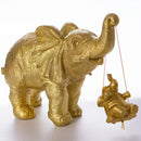 GobekUsa Golden Silver Elephant Swing Statue Home Decor Animal Sculptures