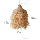 GobekUsa Handmade Woven Rattan Grass Pendant Lamps - Simple Natural Design for Wabi Sabi Style