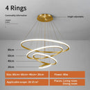 GobekUsa Gold Circle Rings Chandelier LED Pendant Light for Living Room, Kitchen, Dining Room
