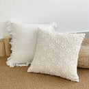 GobekUsa Boho White Lace Floral Sofa Cushion Cover Wedding Decor Throw Pillows