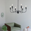 GobekUsa Black Iron Chandelier LED Candle Light Fixture for Home & Hospitality