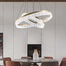 GobekUsa Crystal Chandelier Circular Pendant Light for Modern French Style Dining-Table Decor