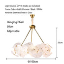 GobekUsa LED Glass Petal Chandeliers: Luxury Modern Hanging Lamps for Dining Table