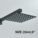 GobekUsa 12" Matte Black Rainfall Shower Head Set with Shower Arm